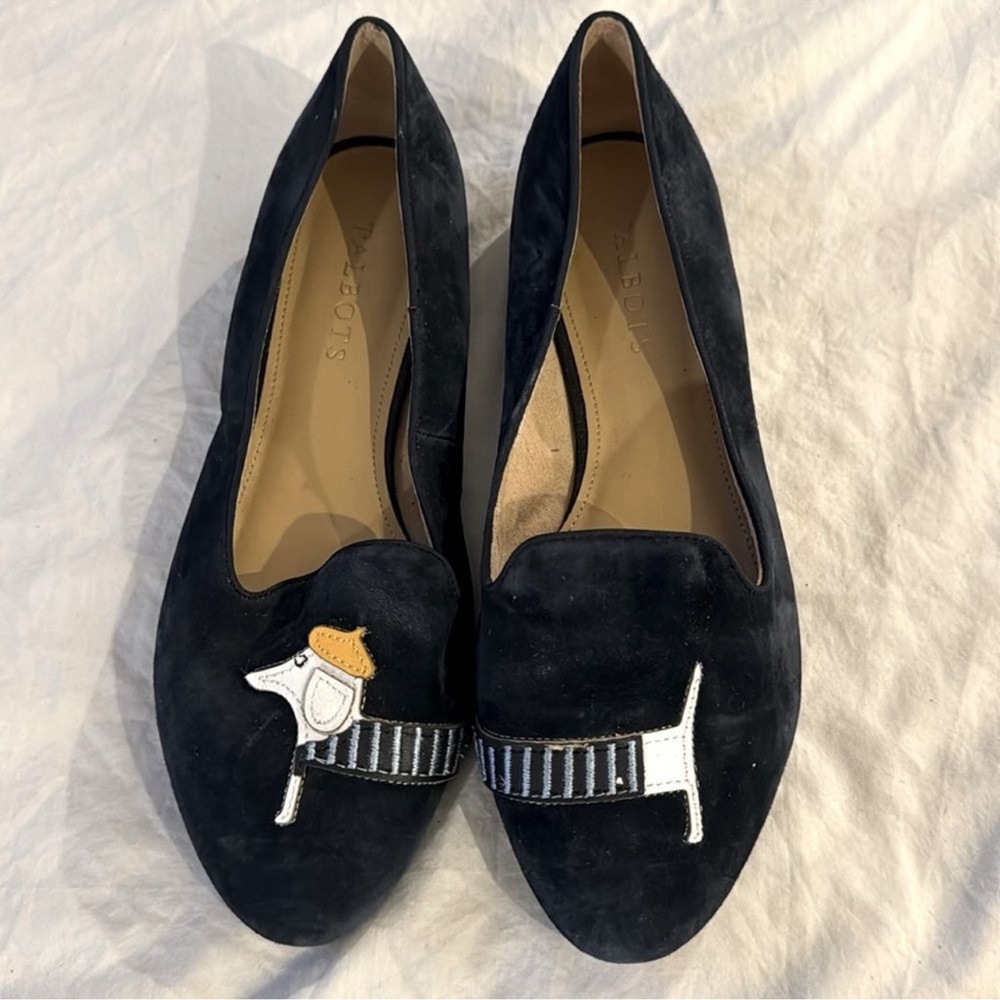 Talbots Navy Blue Embroidered Flats - Picture 2 of 9